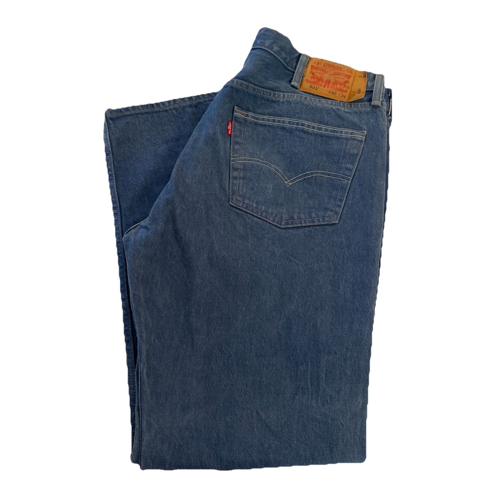 Levi 501 Original Jean 36X30* Flex Stretch Denim Medium Wash Straight Button Fly